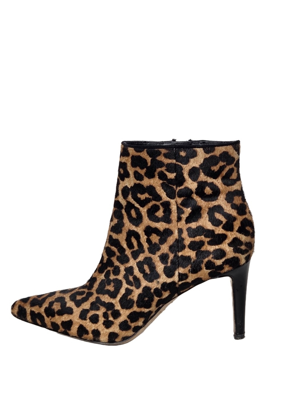 Sam Edelman Leopard Calf Hair Pointed Toe Ankle Booties